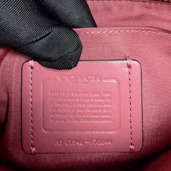 Coach Mia Crossbody – Ostrich-Embossed Leather in Pink (Style No. F76644) - Picture 11 of 14